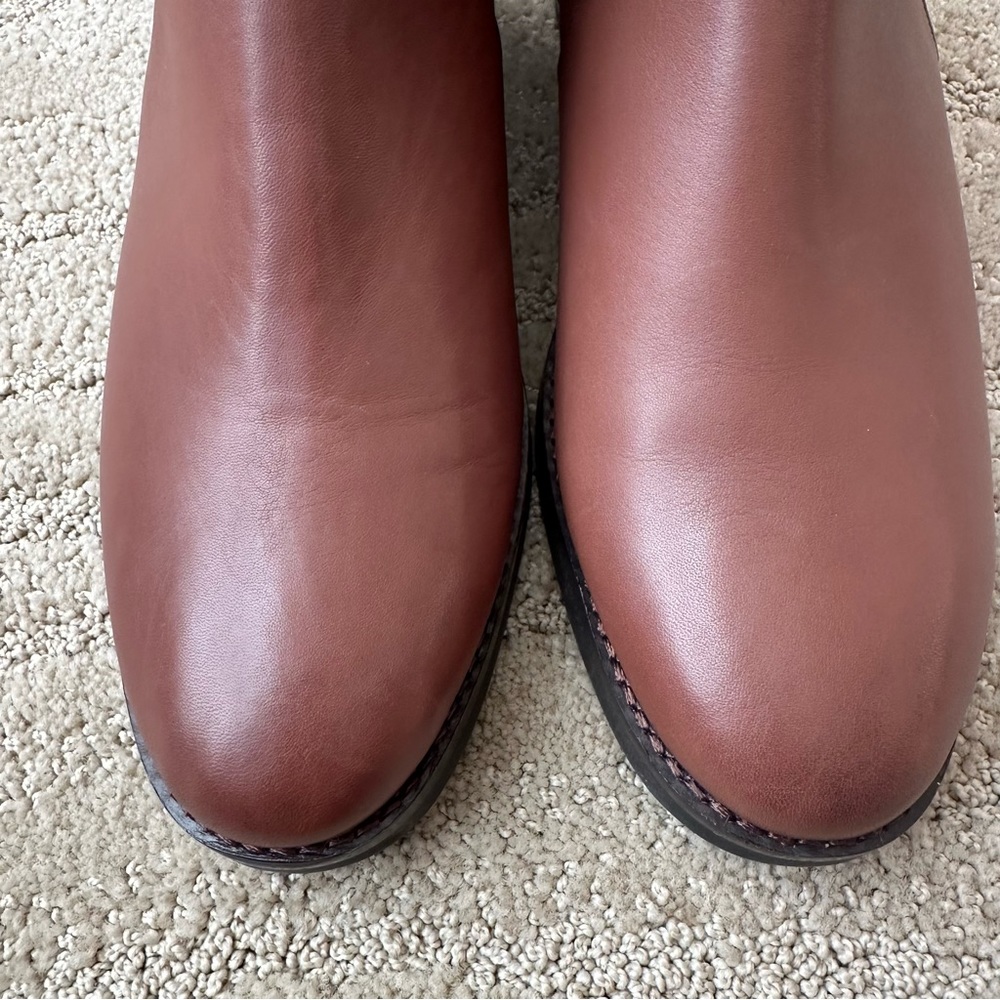NEW COLE HAAN Nora Leather Ankle Chelsea Waterproof Boots Chestnut Brown Sz 9.5 - Picture 7 of 13